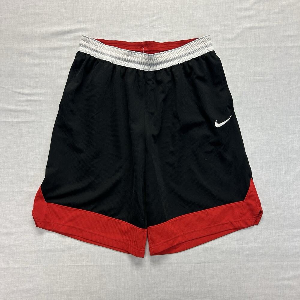 Nike Dri-FIT Basketball Shorts Men's XL Black Red White Pockets Stretch Waist